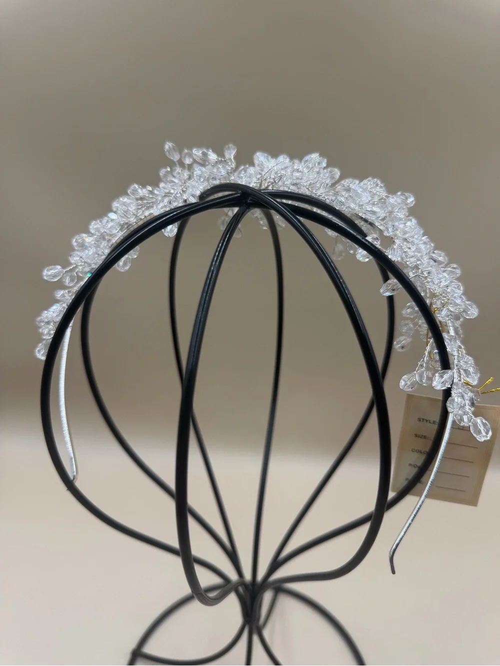 Clear Crystal Beaded Bridal Tiara Wedding Headband Giselle Bridals NWT